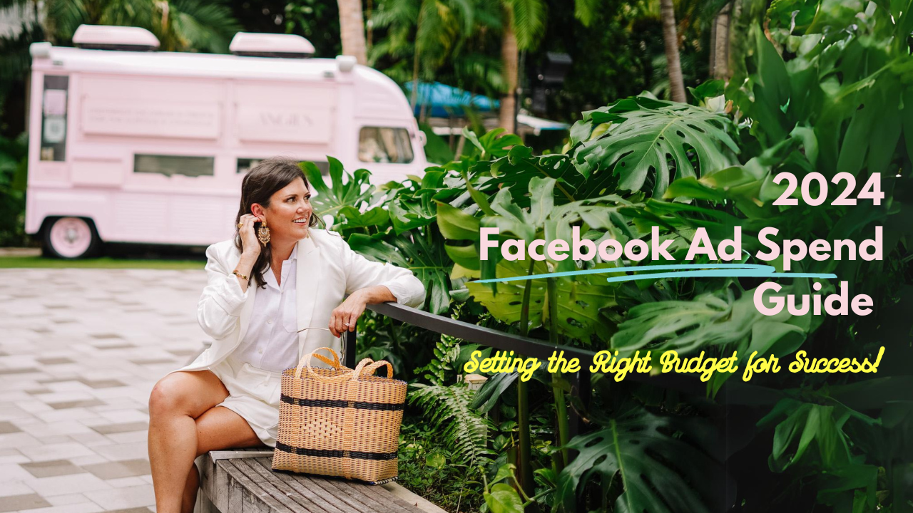 Blog title slide with ad strategist sitting on a bench in a white suit
