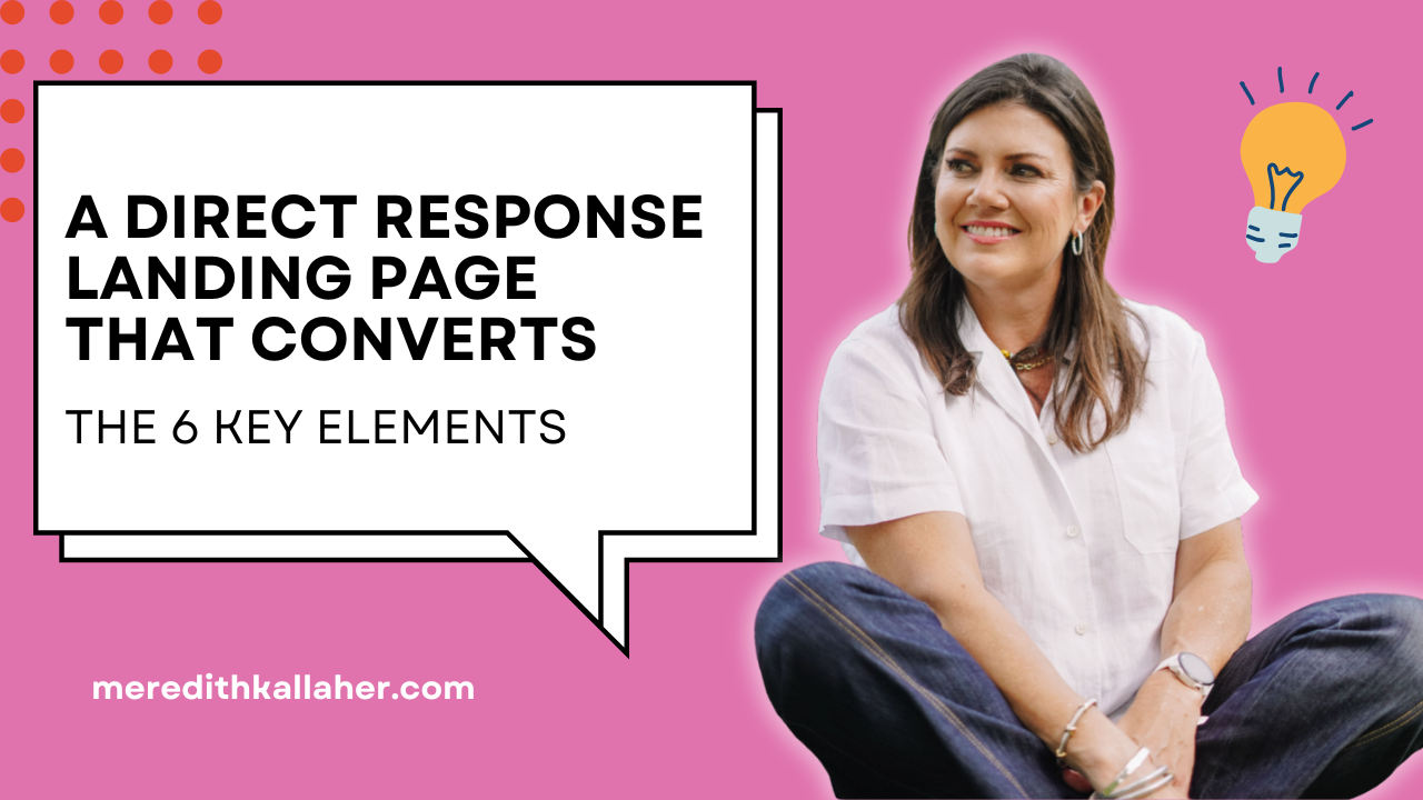 Sharing the 6 Key Elements of a Direct Response Landing Page